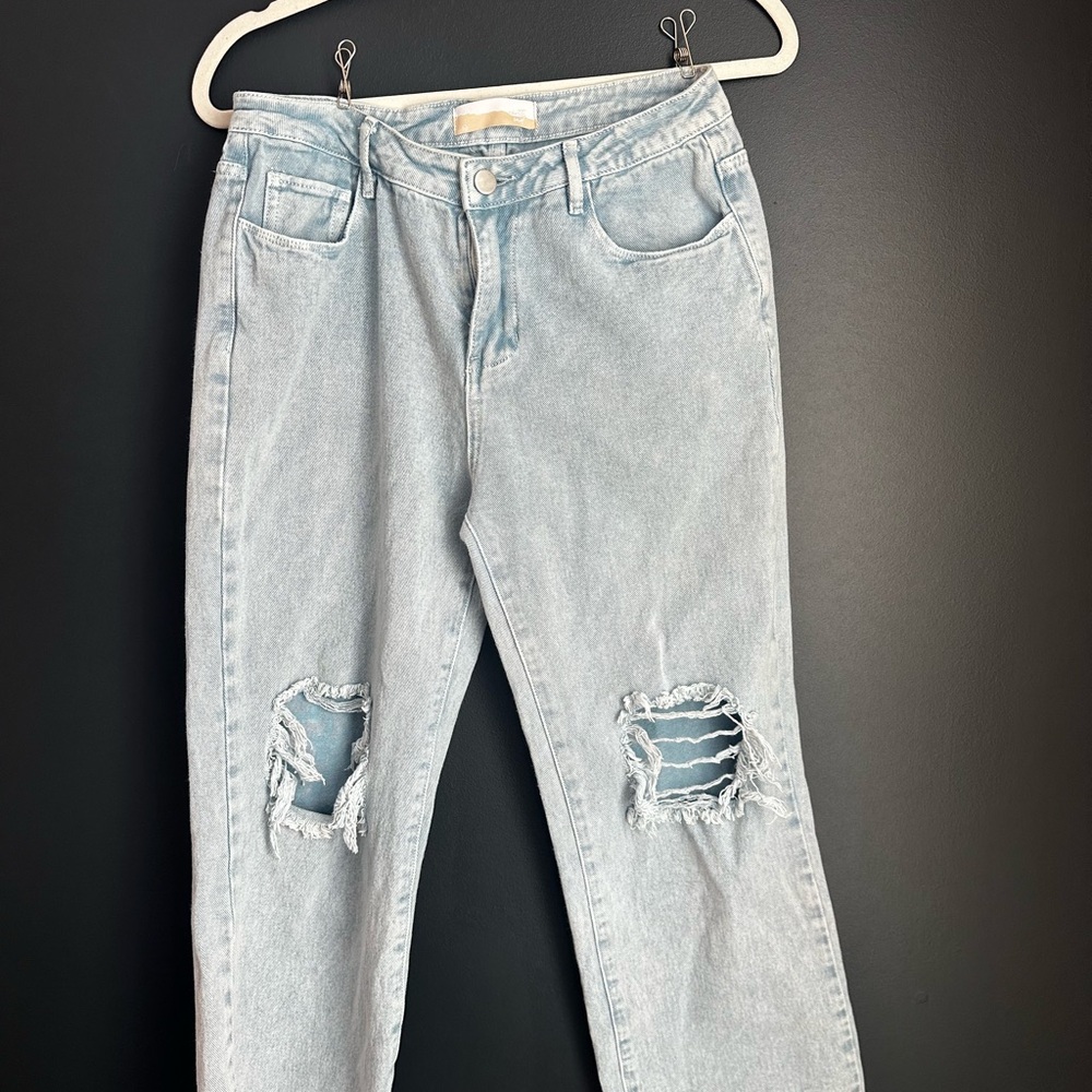 Casual Light Blue Boyfriend Jeans